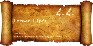Lerner Lipót névjegykártya